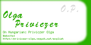 olga priviczer business card